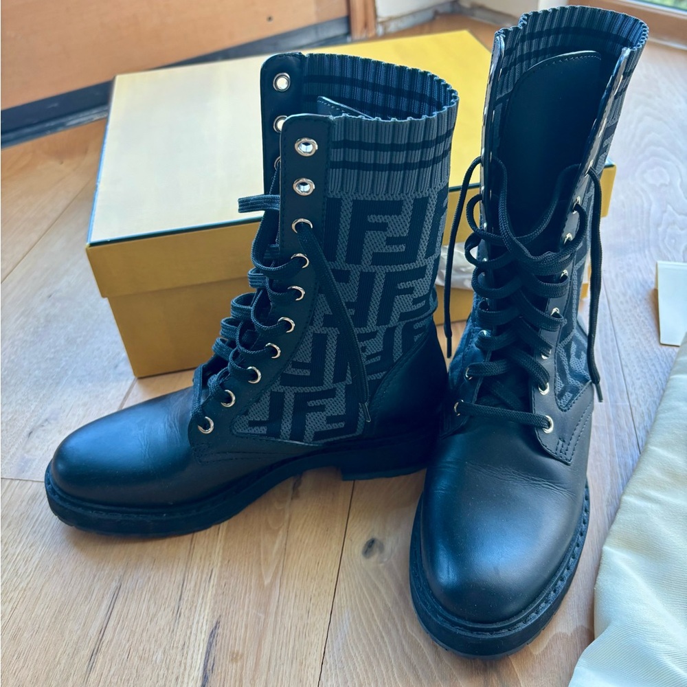 Fendi FF Rockoko Biker Boots